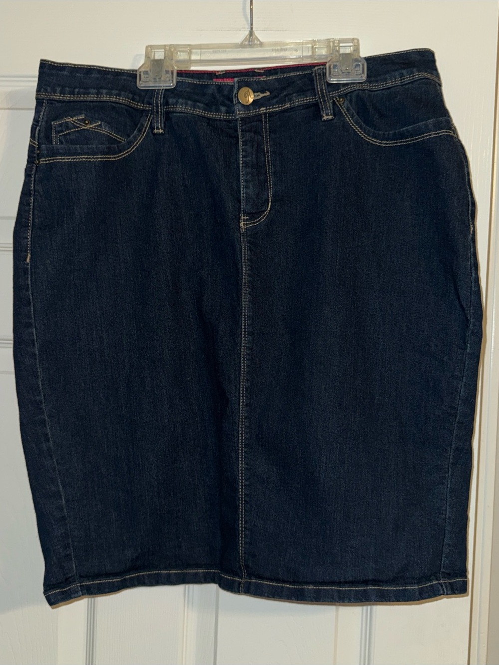 Royalty For Me Dark Blue Denim Pencil Skirt